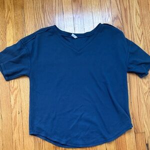 Textured Blue Knit Top